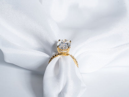 Stunning 3.50 CT Oval Shape Moissanite Engagement Ring with Hidden Halo & Pave Design 8