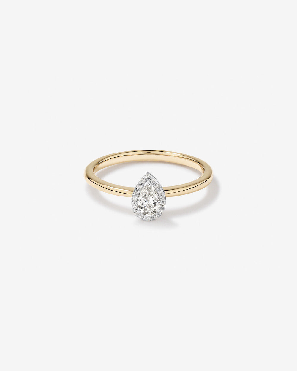 Stunning 0.3 CT Pear Moissanite Engagement Ring In Halo Design 1