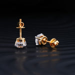 2.0 TCW Round Cut Moissanite Stud Earrings in Gold 4