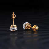 2.0 TCW Round Cut Moissanite Stud Earrings in Gold 4