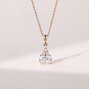 1.13 CT Oval Diamond Cluster Pendant Necklace in Solid Gold