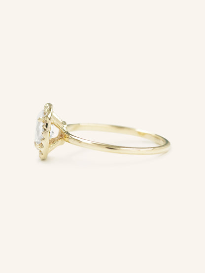 Stunning 1 CT Oval Moissanite Engagement Ring With Halo Design 3
