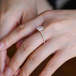 Stunning 1.0 - 2.0 CT Emerald Moissanite Engagement Ring With Hidden Halo & Pave Design 2