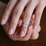 Stunning 1.0 - 2.0 CT Princess Moissanite Engagement Ring with Halo Design 4