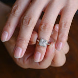 Stunning 1.0 - 2.0 CT Princess Moissanite Engagement Ring with Halo Design 4