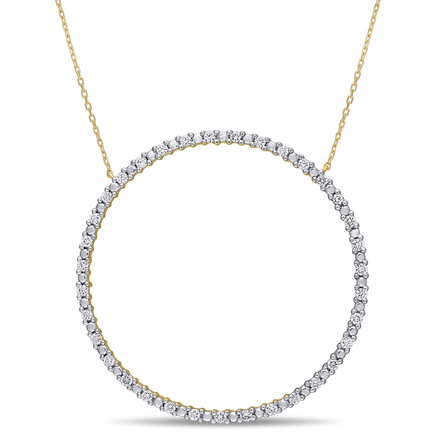 Round Cut Cubic Zirconia in 925 Sterling Silver Necklace 3