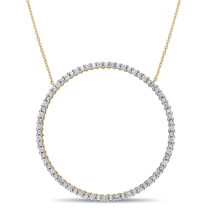 Round Cut Cubic Zirconia in 925 Sterling Silver Necklace 10