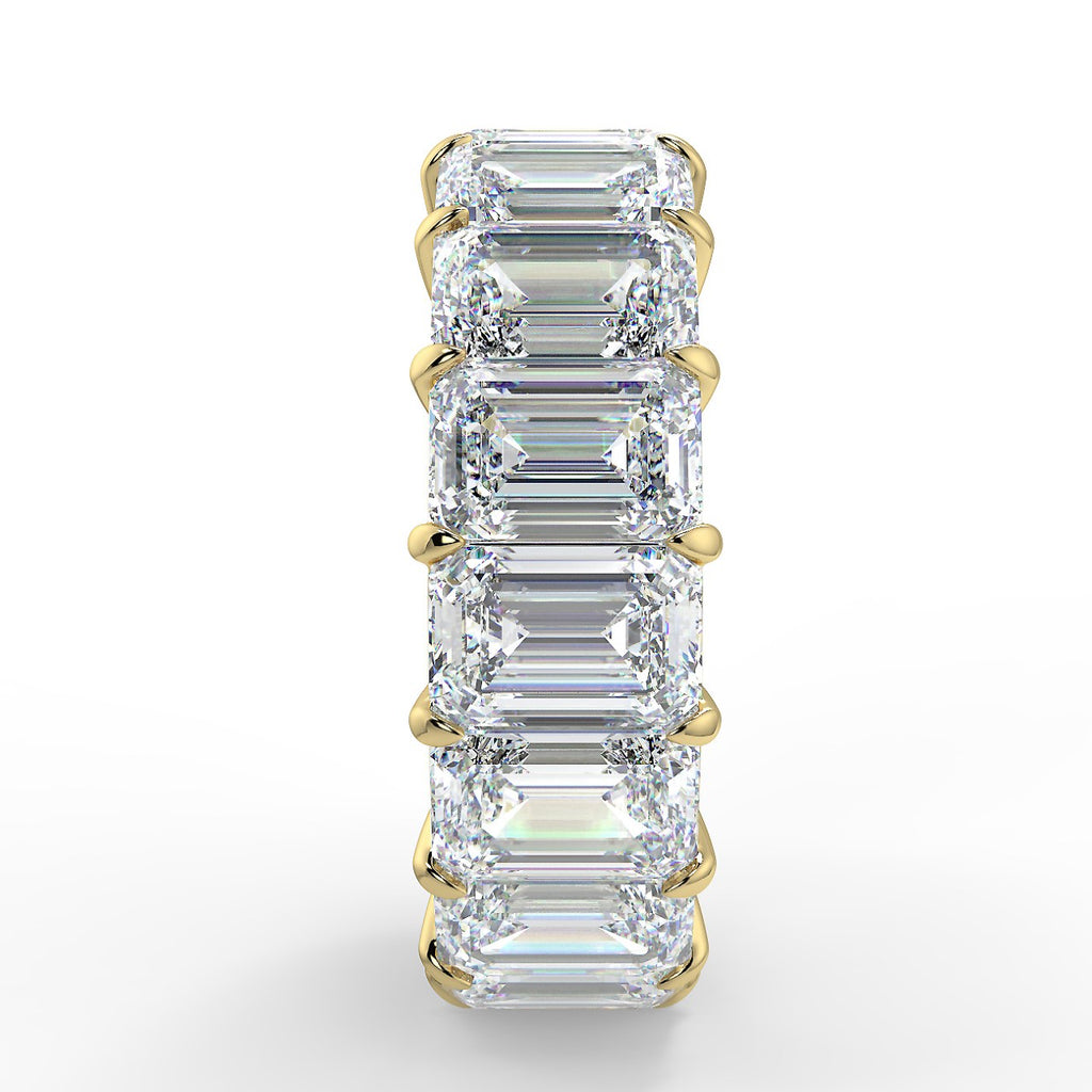 Stunning 2.50 TCW Emerald Moissanite Stones Full Eternity Wedding Bands 3