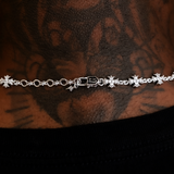 25 CT Round Moissanite Diamond Cross Rosary Silver Necklace For Him 5