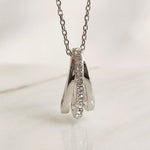 Round Cut Cubic Zirconia in 925 Sterling Silver Necklace 3