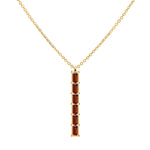 0.14 TCW Baguette Garnet Lab Made Diamond- January Birthstone Necklace 1