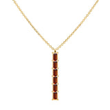 0.14 TCW Baguette Garnet Lab Made Diamond- January Birthstone Necklace 1