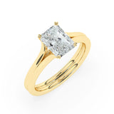 Stunning 2.0 CT Emerald Moissanite Engagement Ring with Split Shank Design 6