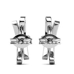 Round Cut Cubic Zirconia in 925 Sterling Silver Earrings 4