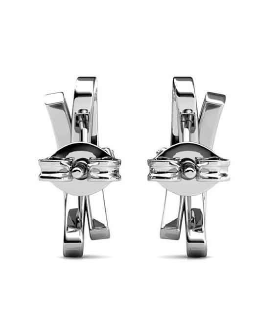 Round Cut Cubic Zirconia in 925 Sterling Silver Earrings 4