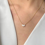 1.0 CT Pear Moissanite Diamond Two Stone Pendant Necklace in Solid Gold 5