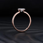 Stunning 0.50 CT Princess Moissanite Engagement Ring With Half Bezel Design 4