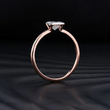Stunning 0.50 CT Princess Moissanite Engagement Ring With Half Bezel Design 4