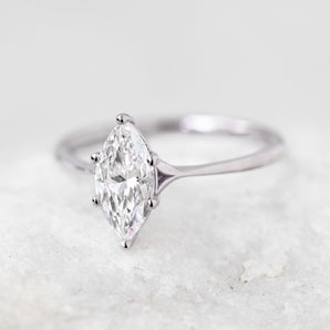 Stunning 1.20 CT Marquise Moissanite Engagement Ring with Solitaire Design