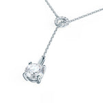 0.20 CT Round Moissanite Diamond Lariat Necklace in Solid Gold 2