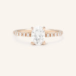 Stunning 2.0 CT Oval Moissanite Engagement Ring with Pave Design 5
