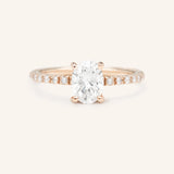 Stunning 2.0 CT Oval Moissanite Engagement Ring with Pave Design 5