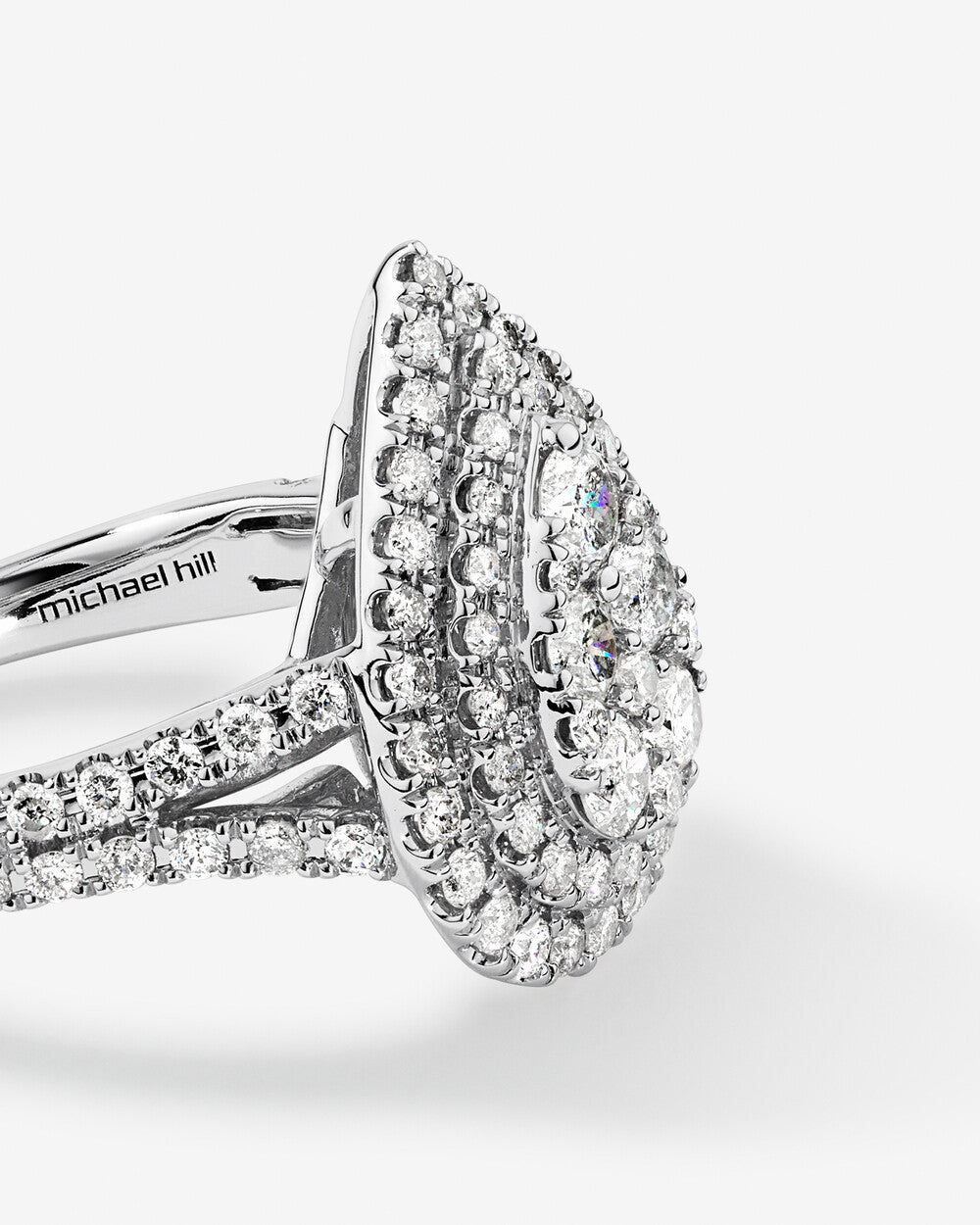 Stunning 1.3 TCW Round Moissanite Engagement Ring Clusters  Design 5
