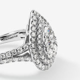 Stunning 1.3 TCW Round Moissanite Engagement Ring Clusters  Design 5