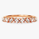 Stunning 0.30 CT Round & Baguette Moissanite Stones Alternative Diamond Wedding Band 4