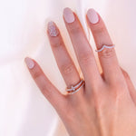 Stunning 0.3 TCW Round Moissanite Stones Stella T shaped Wedding Band 8