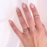 Stunning 0.3 TCW Round Moissanite Stones Stella T shaped Wedding Band 8