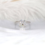 Stunning 3 CT Oval Moissanite Engagement Ring with Pave Design 1