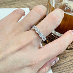 0.7 TCW Emerald & Round Cut Moissanite Bridal Wedding Band 3