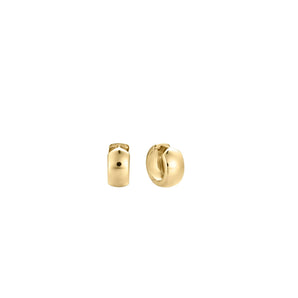 Wide Gold Huggies Earrings in Gold