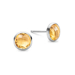 0.90 CT Round Citrine Lab Made Diamond-November Birthstone Earrings 5