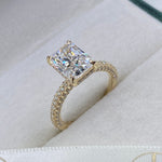 Stunning 2.50 CT Radiant Moissanite Engagement Ring with Hidden Halo & Triple Pave Design 3