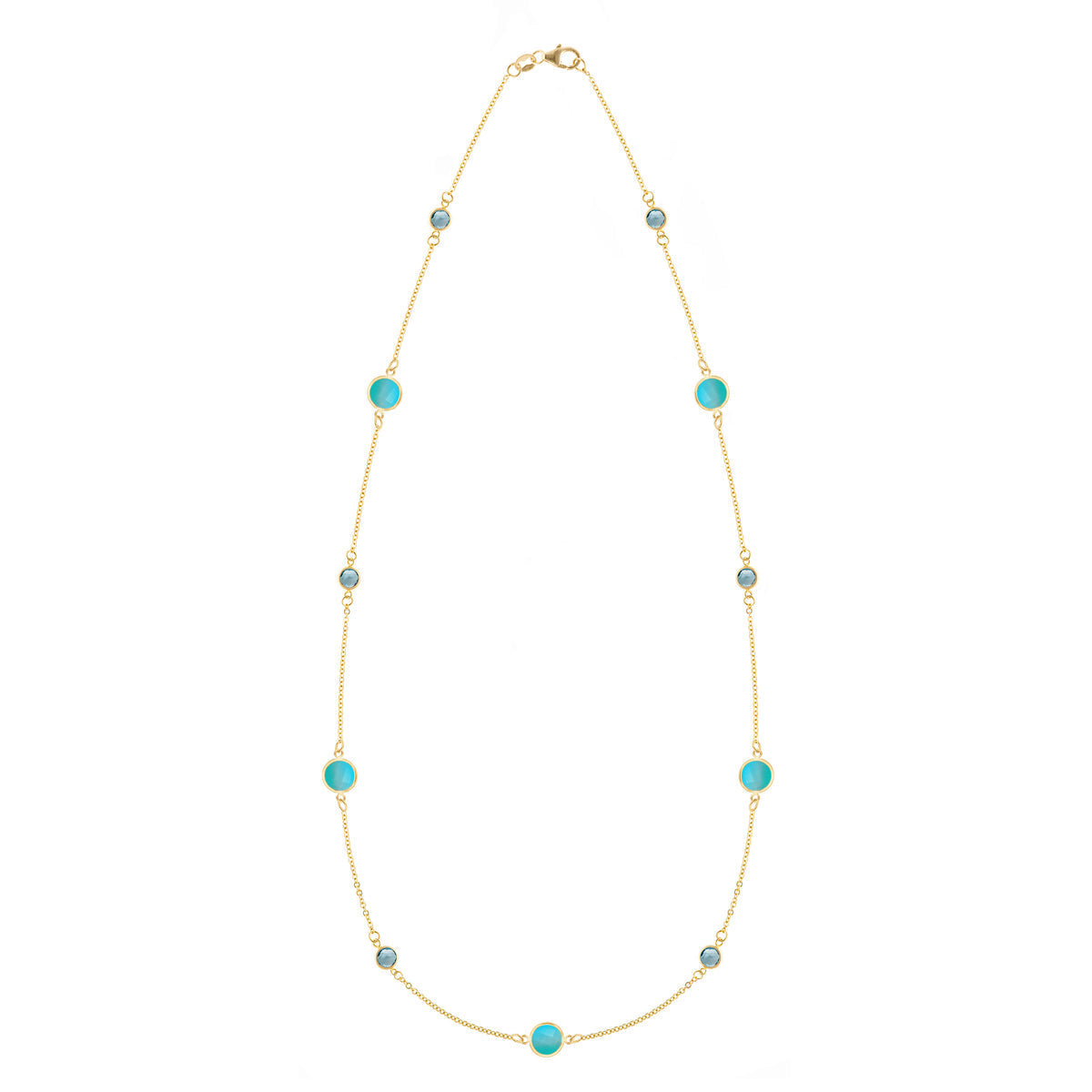 6.0 TCW Round Topaz Lab Made Diamond- December Birthstone Necklace 1