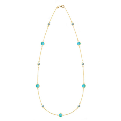 6.0 TCW Round Topaz Lab Made Diamond- December Birthstone Necklace 1