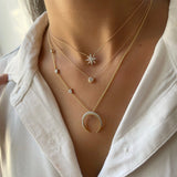 0.30 TCW Round Moissanite Diamond Star Pendant Necklace in Solid Gold 2