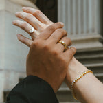 Delicate Moissanite Men's Wedding Band with Round Cut Stones in Solid Gold 3