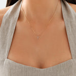 Round Cut Cubic Zirconia in 925 Sterling Silver Necklace 4