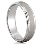 Classic Wire-Brushed Finish Wedding Band for Men's in Solid Gold 4