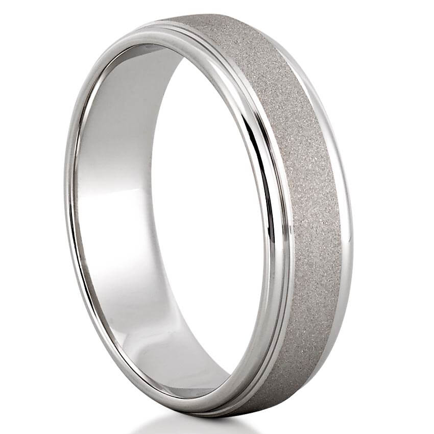 Classic Wire-Brushed Finish Wedding Band for Men's in Solid Gold 4