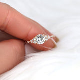 Stunning 1.0 CT Round Moissanite Engagement Ring with Cluster Design 7