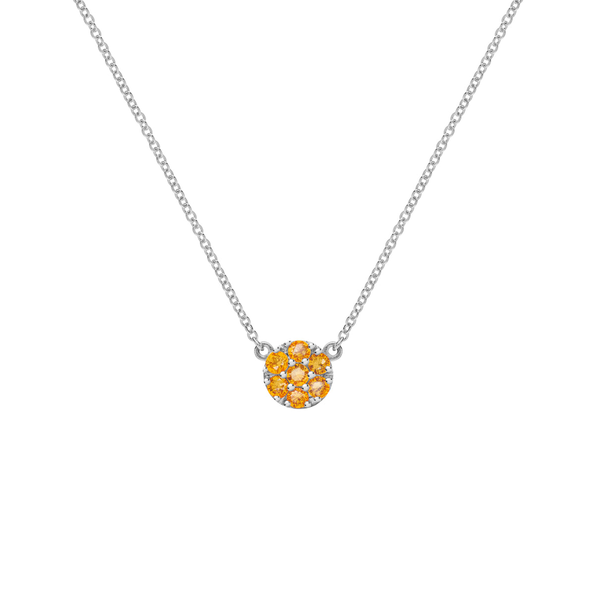 0.84 TCW Round Citrine Lab Made Diamond-November Birthstone Necklace 5