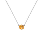 0.84 TCW Round Citrine Lab Made Diamond-November Birthstone Necklace 5