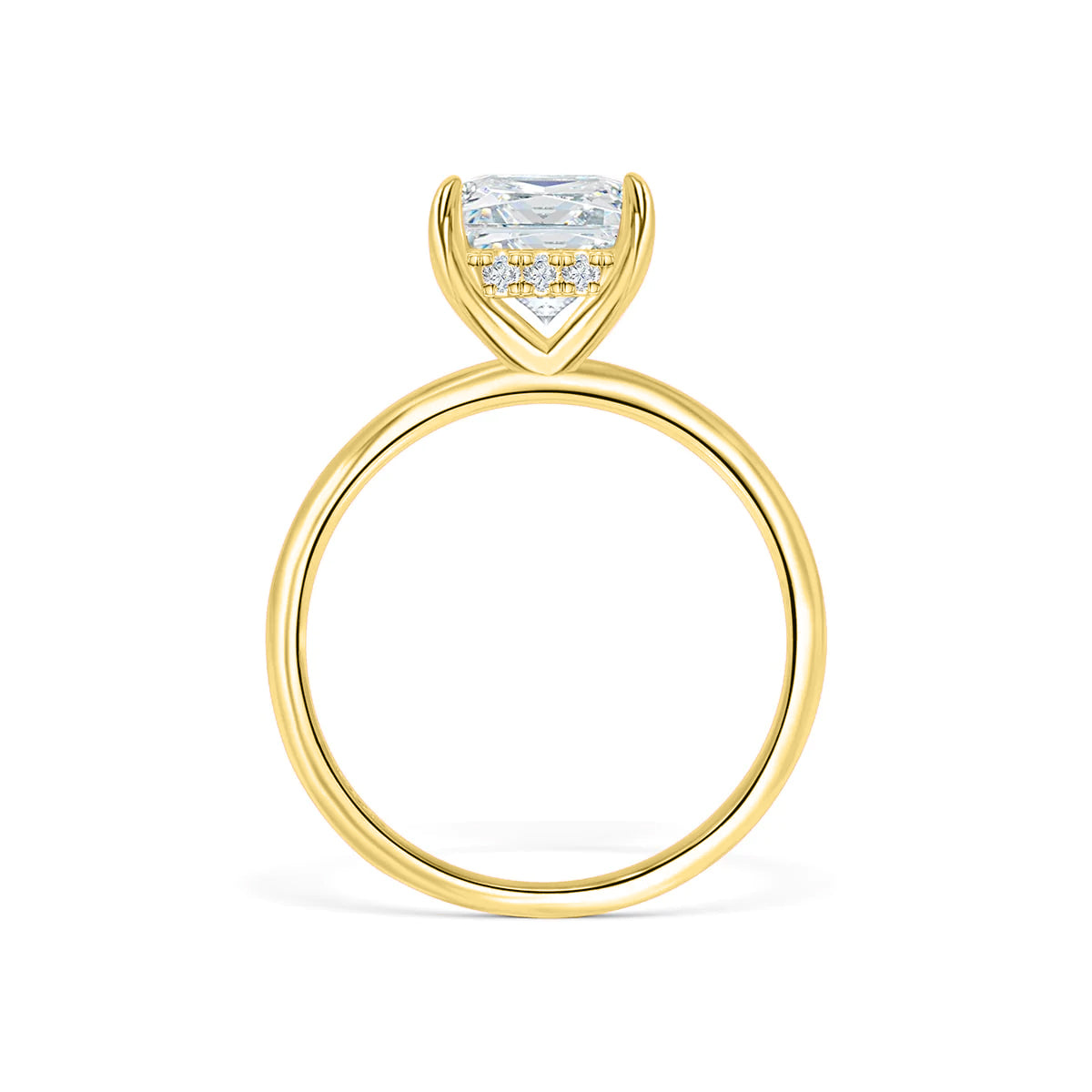 Stunning 3.0 CT Radiant Moissanite Engagement Ring in Hidden Halo Design 3