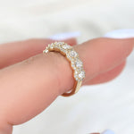 Stunning 0.35 TCW Round Moissanite Stones Halo Half Eternity Wedding Bands 8