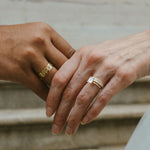 Delicate Moissanite Flush Men's Wedding Band with Radiant Cut Stones in Solid Gold 4