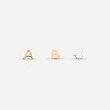 Micro Letter Earrings in Gold 1